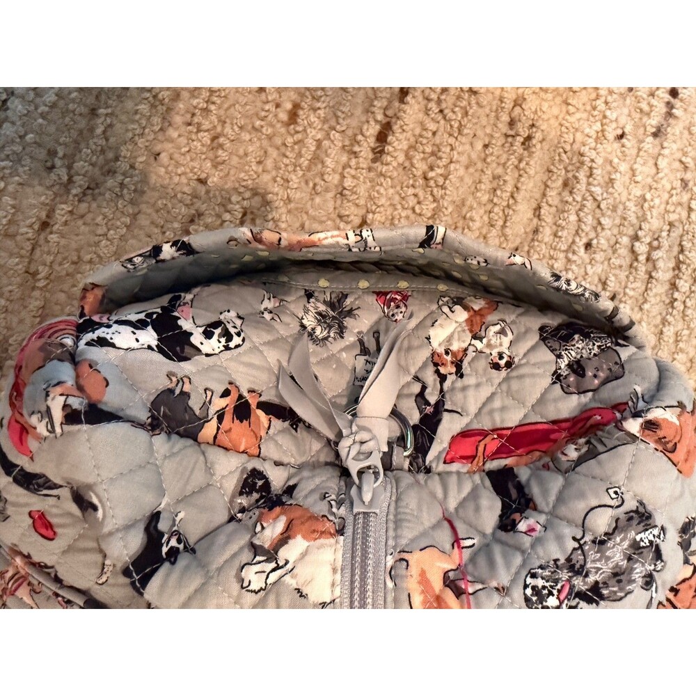 Vera Bradley Large Duffel Bag Best In Show Dog Print Gray Retired - Picture 5 of 7